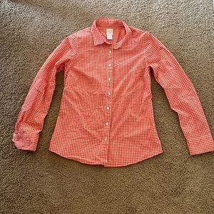 J Crew The Perfect Shirt 4 Red Gingham Pattern